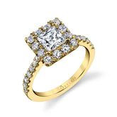 Princess Cut Classic Halo Engagement Ring - Jacalyn